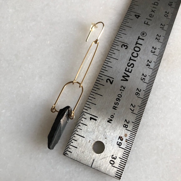 Brass & Black Crystal Earrings - Picture 3 of 3